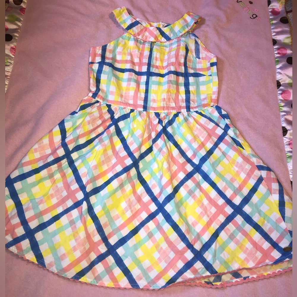 Vestido 👗 Tommy Hilfiger talla 7 color crema ,azul ,amarillo